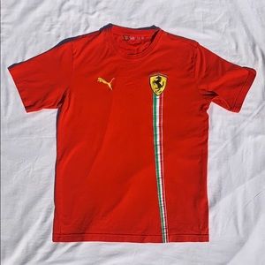 Red Puma T-shirt w/ Golden Scuderia Ferrari Emblem